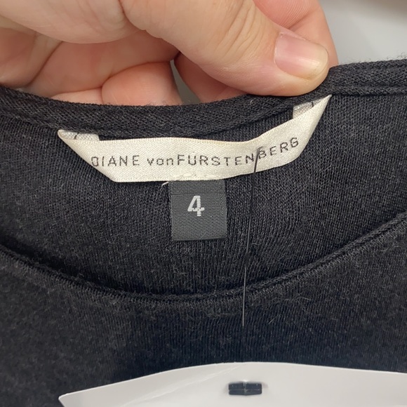 DVF Womens Charcoal Gray Long Sleeve100% Wool Fit & Flare Dress Size 4 - Picture 6 of 15